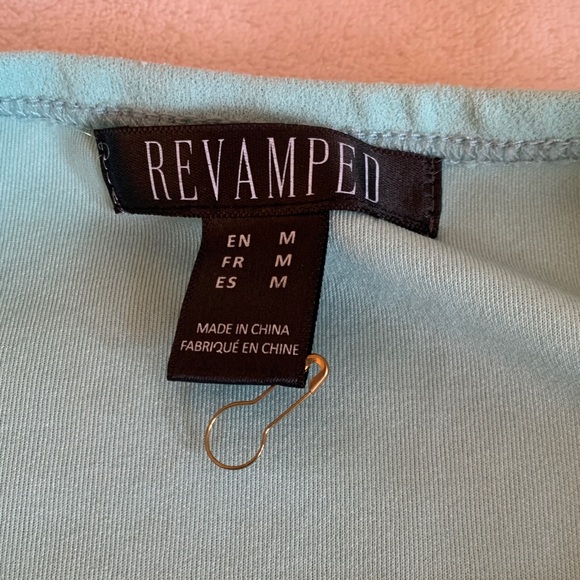 Revamped Light Blue Spaghetti Strap Mini Dress - Picture 2 of 5